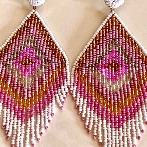 🌺🎉HP🎉🌺 NWT Deepa Gurnani Beaded Diamond Fringe Chandeliers - Picture 14 of 16